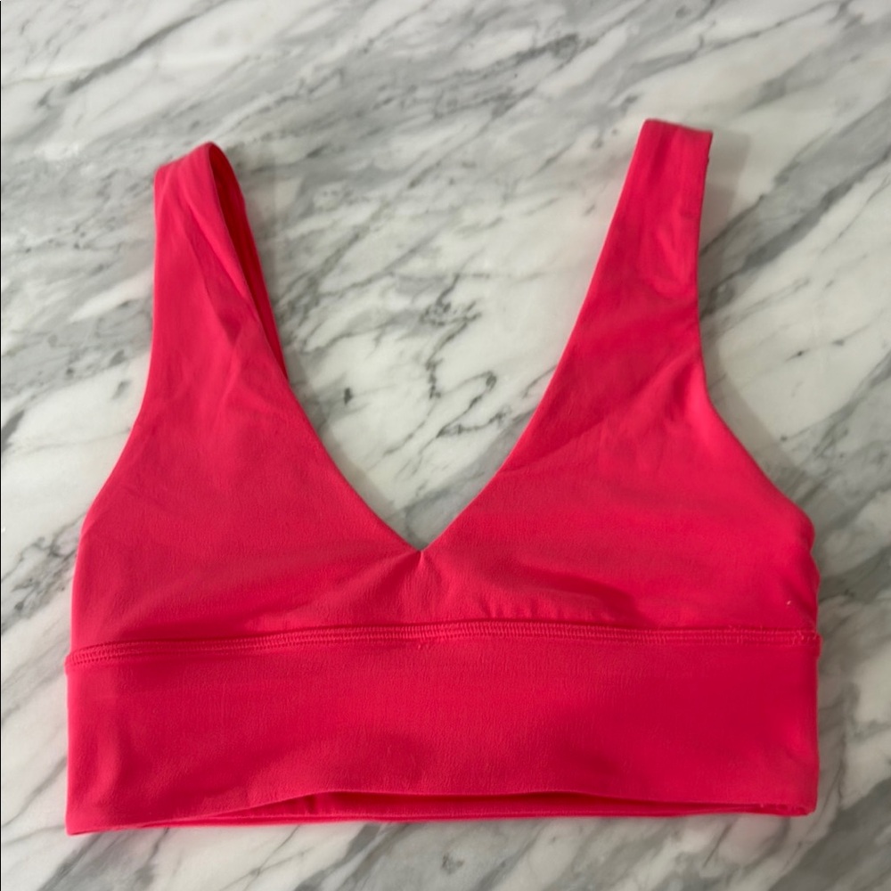 Lululemon Pink Sports Bra Seamless V-Neck